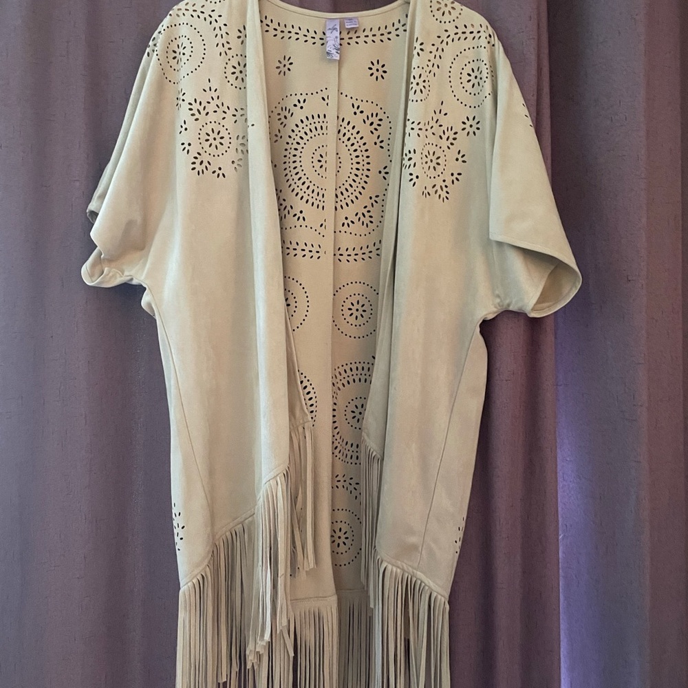 Alya Boho Fringe Open Cardigan, Medium - Picture 11 of 14